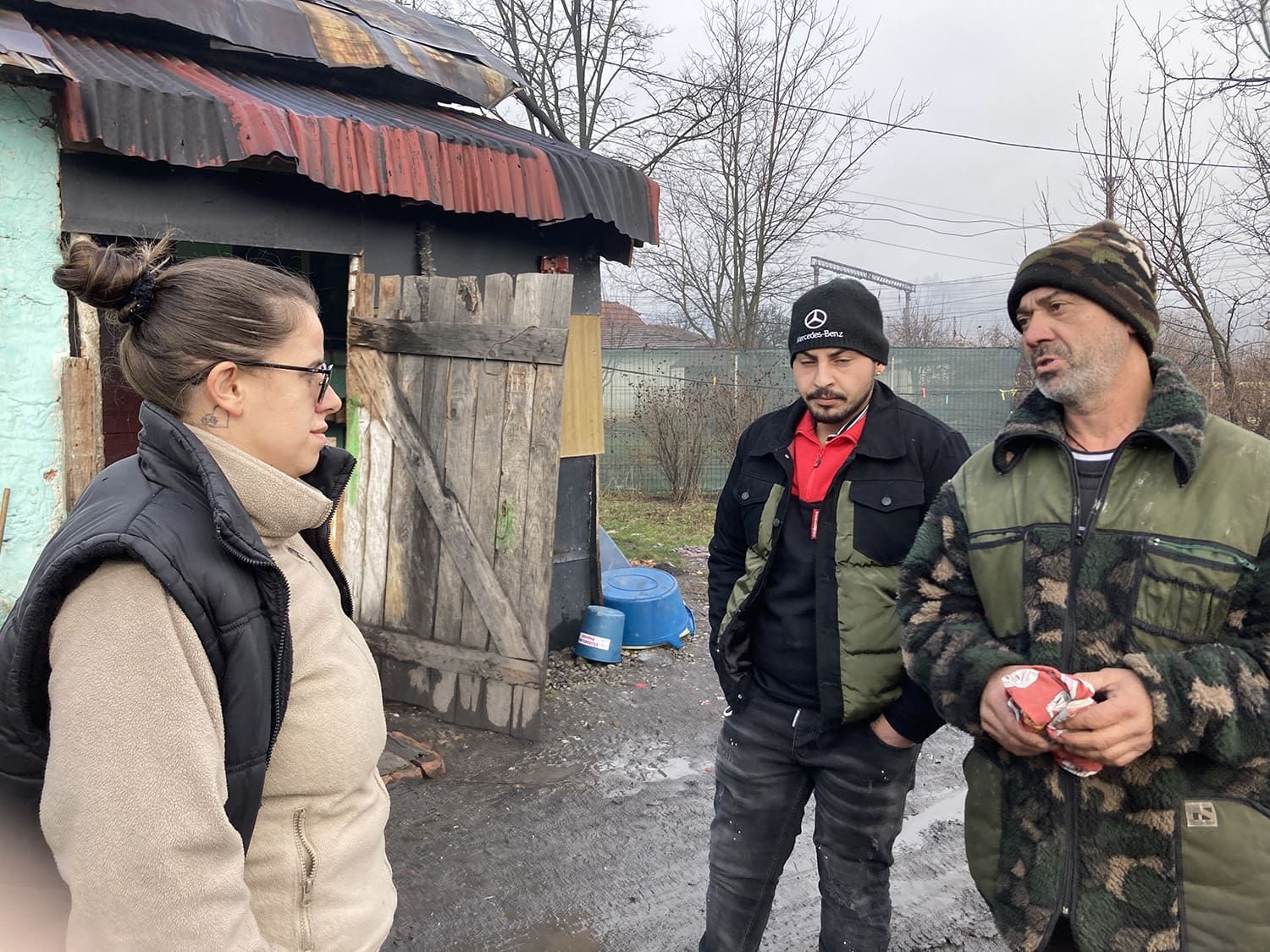 Corina convincing dog owner to give up dog for sterilization