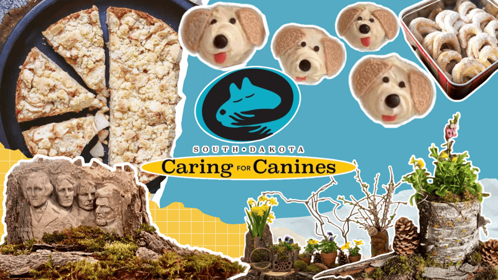 Collage of items available at the Caring for Canines Popup shop